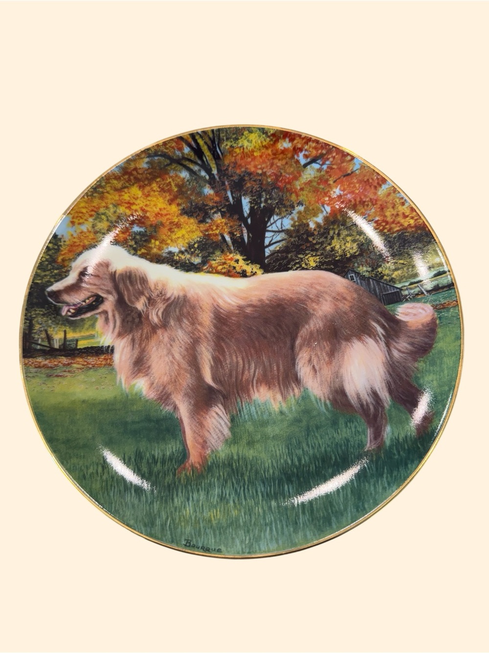 Danbury Mint Golden Retriever Collector Plate by Patricia Bourque